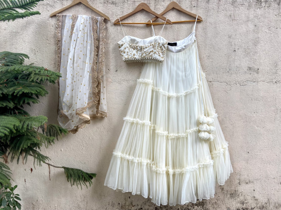 Ivory Tier Lehnega and Bustier Set Black Thread Co 7