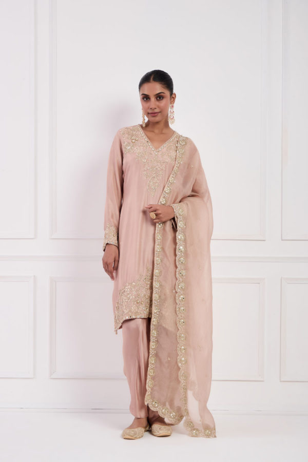 Blush Pink Kurta Set Black Thread Co Blush Pink Kurta Set Black Thread Co
