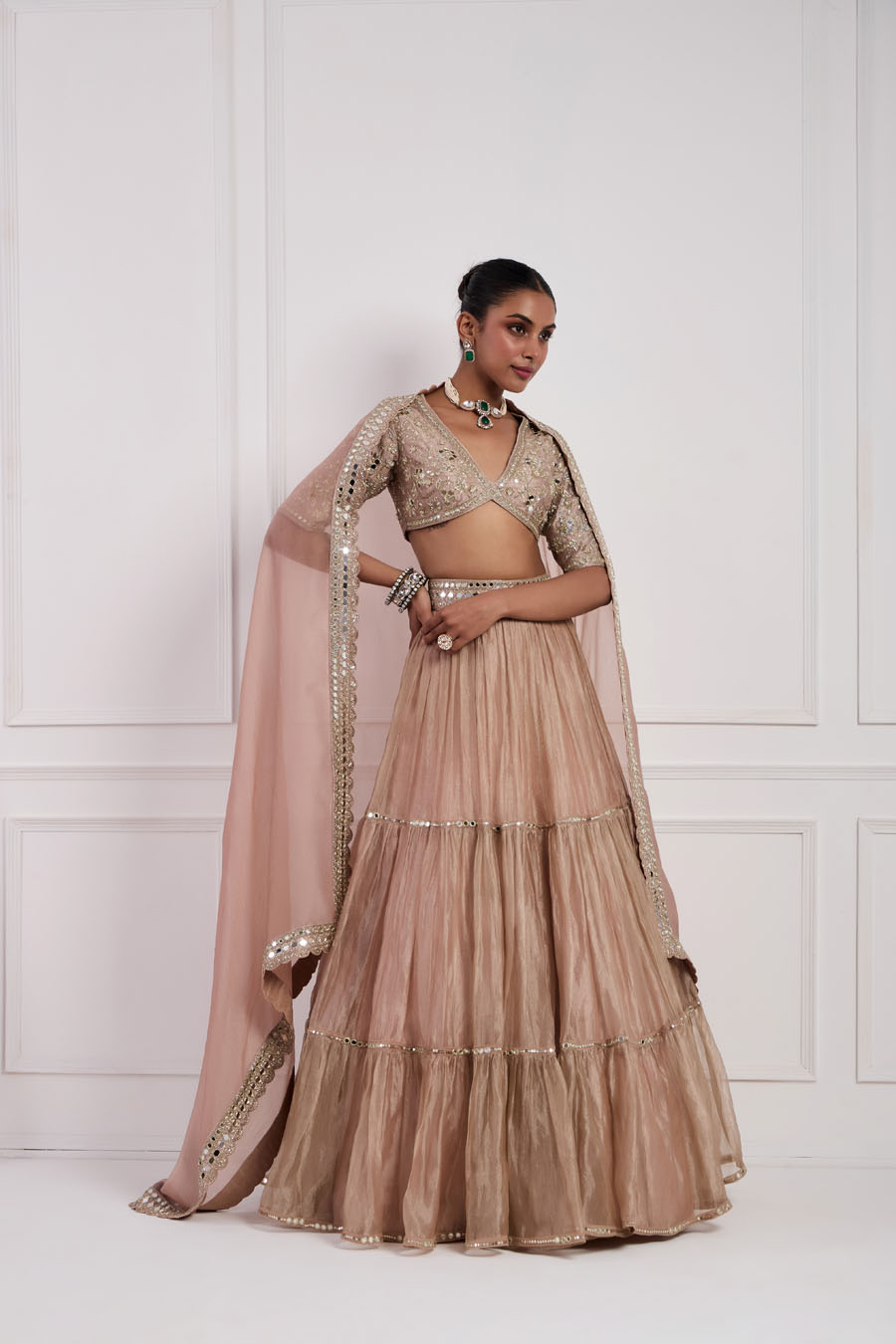 Sky Blue Lehenga Set Black Thread Co 3