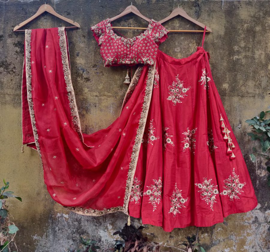 Red Bridal Lehenga Set Black Thread Co 4