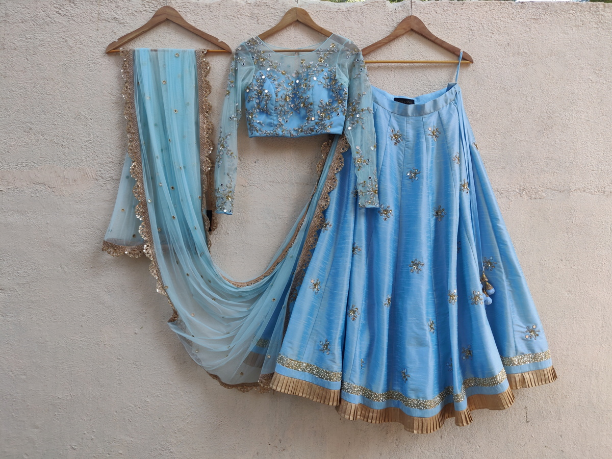 Black Ruffle Lehenga Set Black Thread Co 2