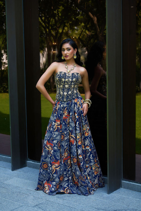 Shanaya Corset Lehenga Set Black Thread Co Shanaya Corset Lehenga Set Black Thread Co