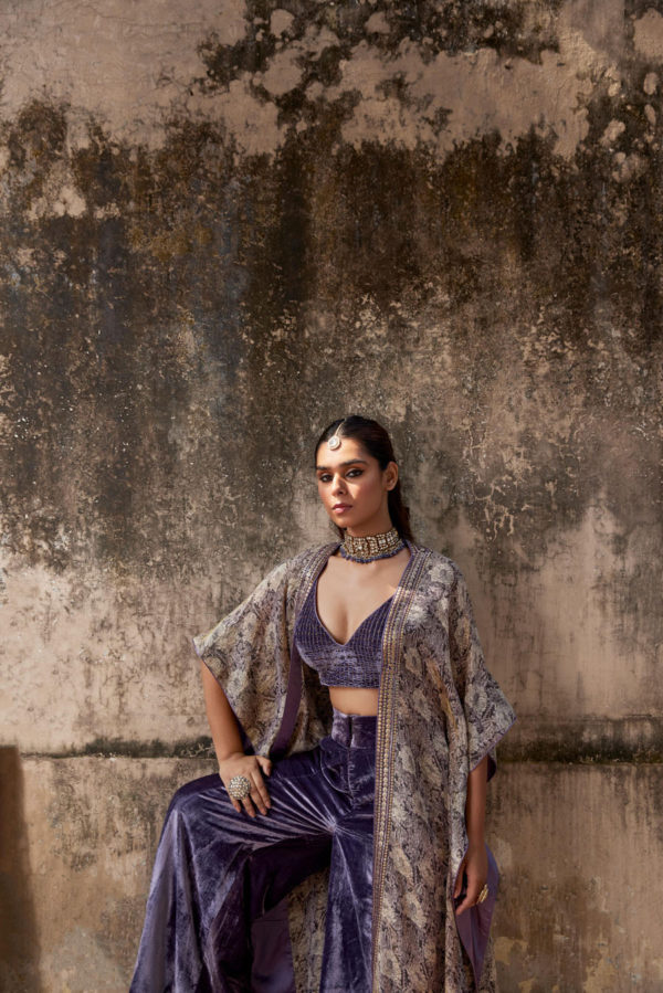 Kalidaar with Palazzo Black Thread Co
