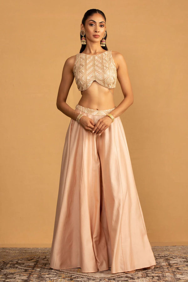 Peach Sharara Set Black Thread Co Peach Sharara Set Black Thread Co