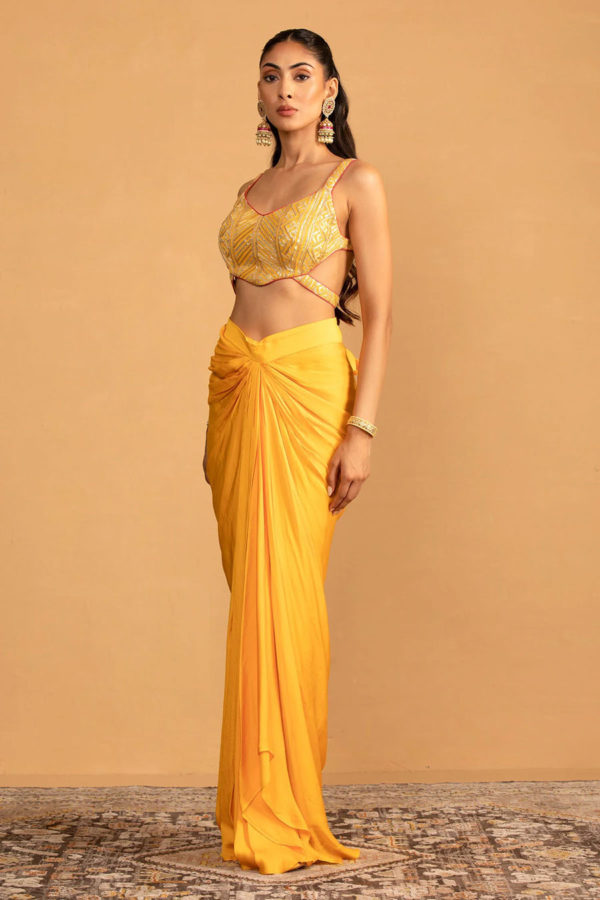 Yellow Dhoti Set Black Thread Co Yellow Dhoti Set Black Thread Co