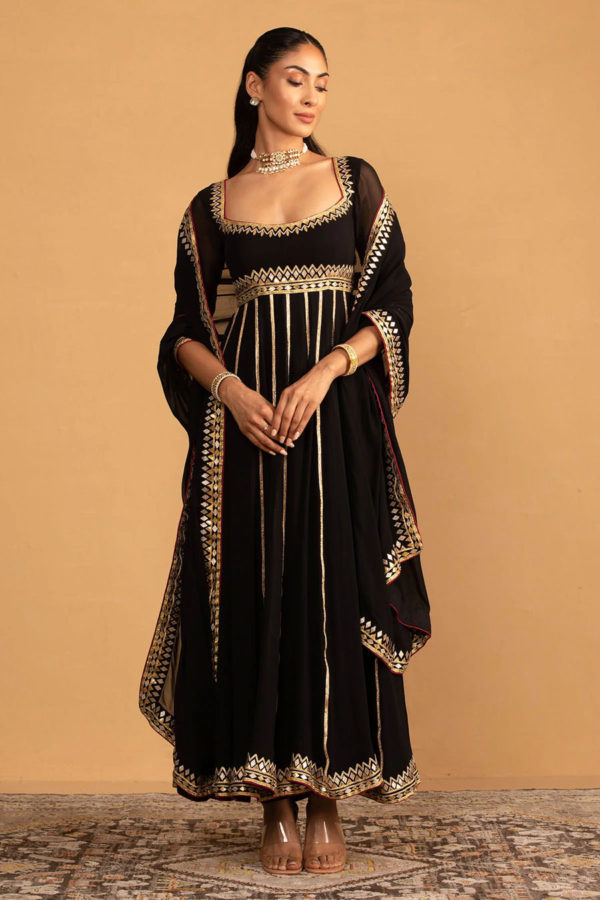 Black Anarkali Set Black Thread Co Black Anarkali Set Black Thread Co