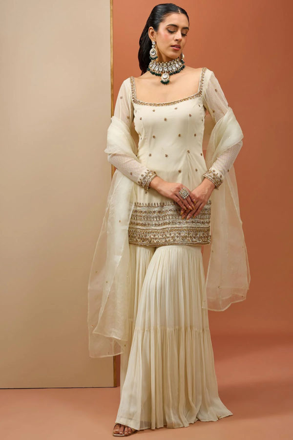 Offwhite Kurta Set Black Thread Co Offwhite Kurta Set Black Thread Co