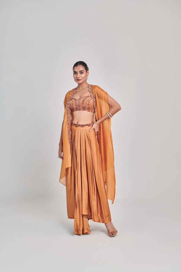 Mustard Cutwork Cape Skirt Set Black Thread Co Mustard Cutwork Cape Skirt Set Black Thread Co