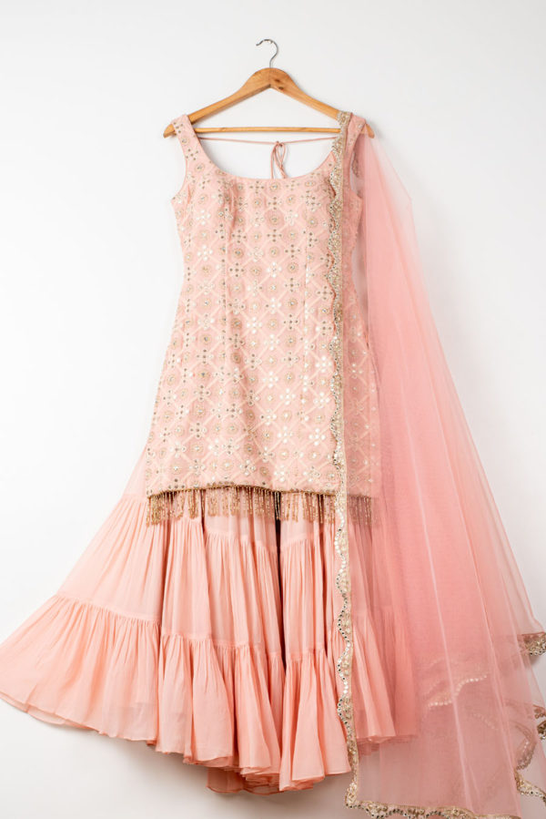 Rose Pink Gota Sharara Set Black Thread Co