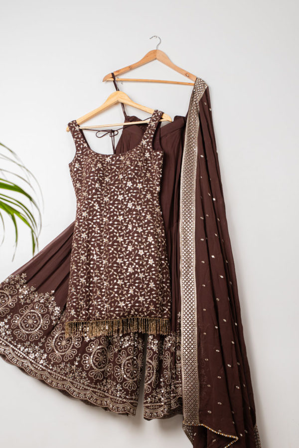 Espresso Elegance Sharara Set Black Thread Co