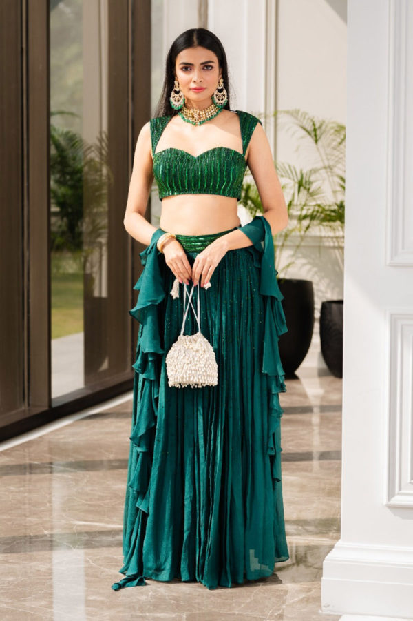 Aksa Lehenga Set Black Thread Co Aksa Lehenga Set Black Thread Co