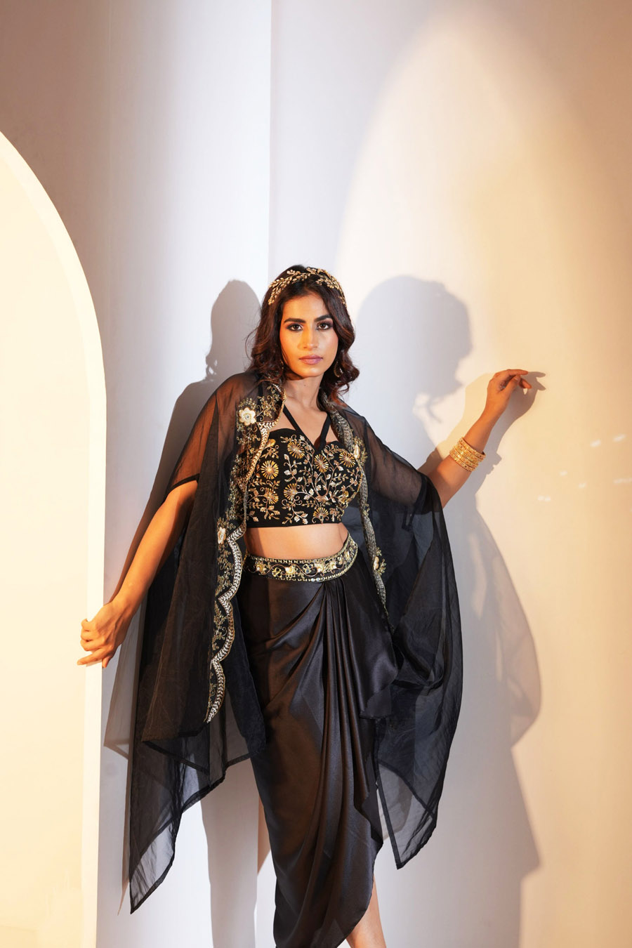 Gia Lehenga Set Black Thread Co