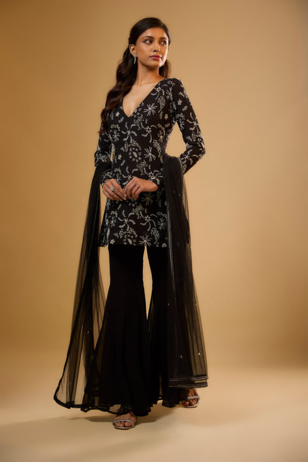 Ravya Sharara Set Black Thread Co Ravya Sharara Set Black Thread Co