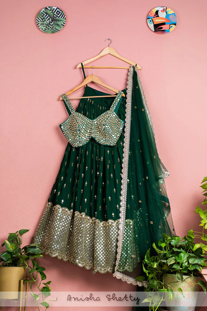 Designer Teal Blue Sharara Set Black Thread Co