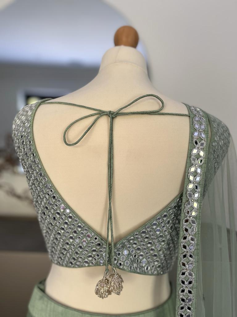 Himalayan Mint Lehenga Set with Embroidered Mirror Blouse Black Thread Co 8 Himalayan Mint Lehenga Set with Embroidered Mirror Blouse Black Thread Co 8