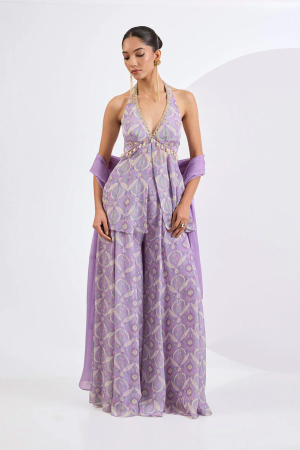 Lilac Sharara Set Black Thread Co Lilac Sharara Set Black Thread Co