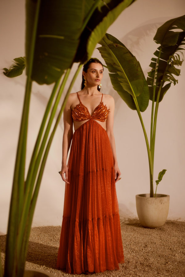 ALOHA 3-TIERED GOWN Black Thread Co 3