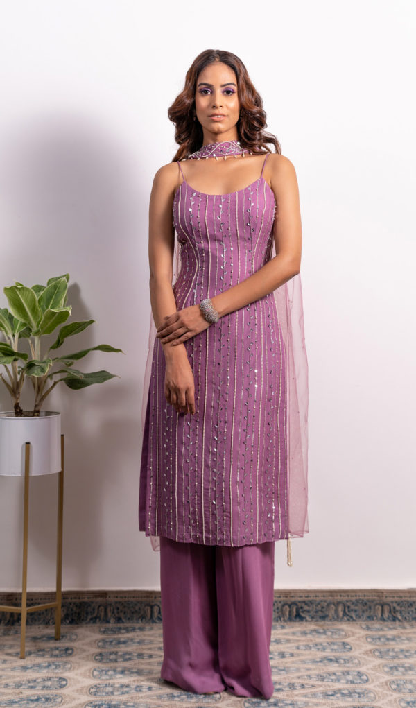 Embroidered Kurti With Straight Pant and Choker Dupatta Black Thread Co Embroidered Kurti With Straight Pant and Choker Dupatta Black Thread Co