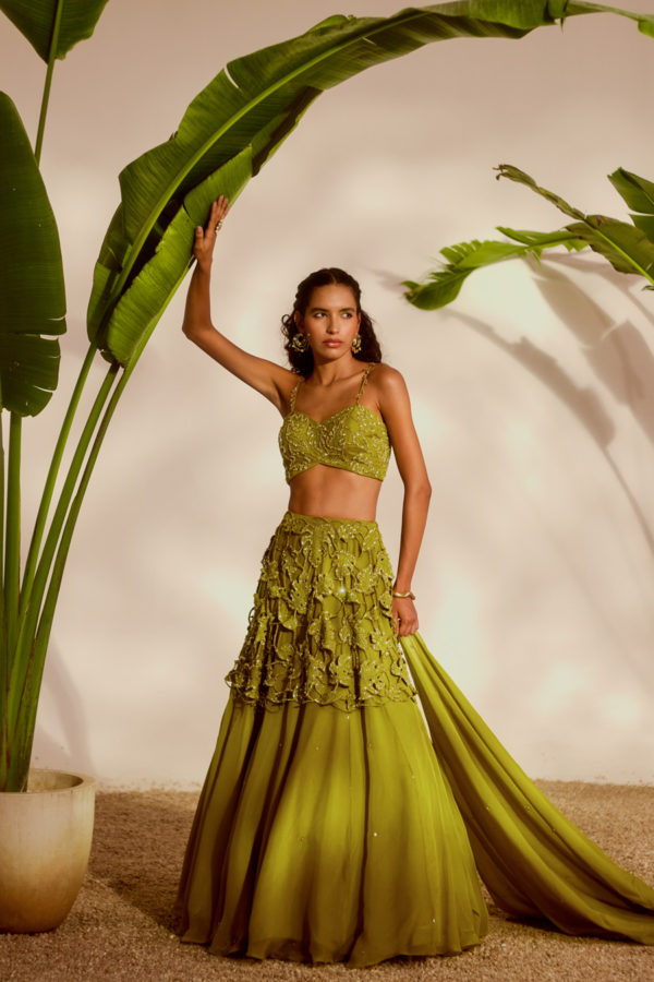 MONSTERA LEHENGA SET Black Thread Co MONSTERA LEHENGA SET Black Thread Co