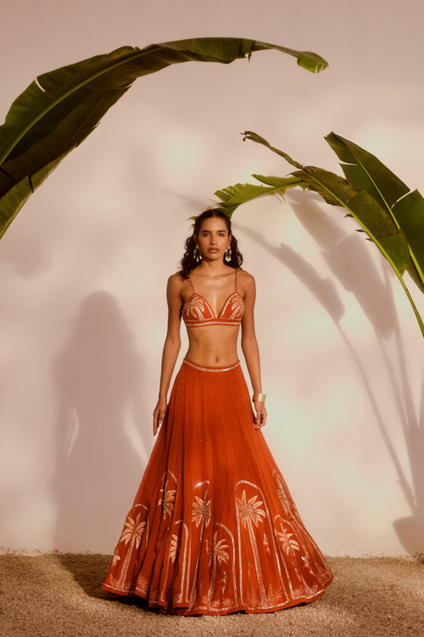 PALM PARADISE LEHENGA SET Black Thread Co PALM PARADISE LEHENGA SET Black Thread Co