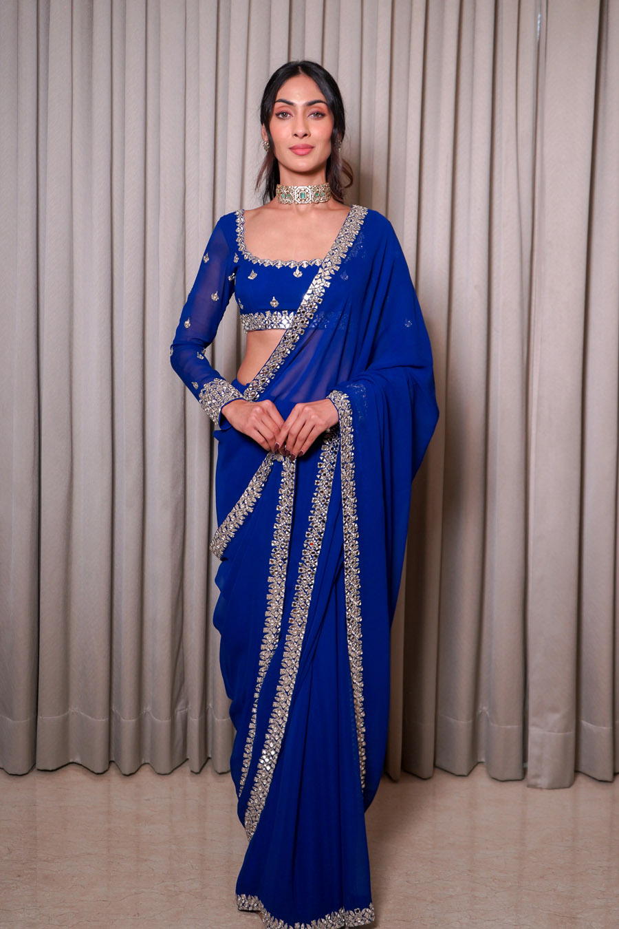 Theia Saree Set Black Thread Co