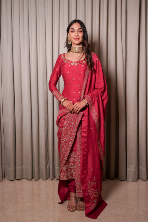 Rose Pink Kurta set Black Thread Co