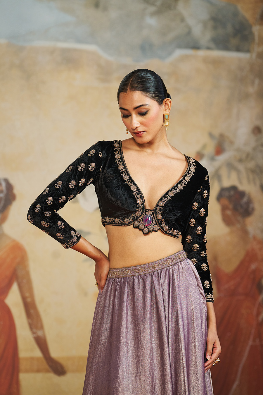 BLACK VELVET LEHENGA SET Black Thread Co 4 BLACK VELVET LEHENGA SET Black Thread Co 4