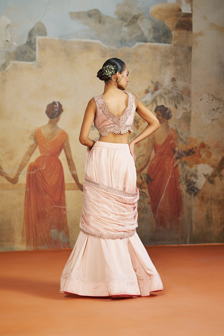 BLUSH PINK LEHENGA SAREE Black Thread Co 7 BLUSH PINK LEHENGA SAREE Black Thread Co 7