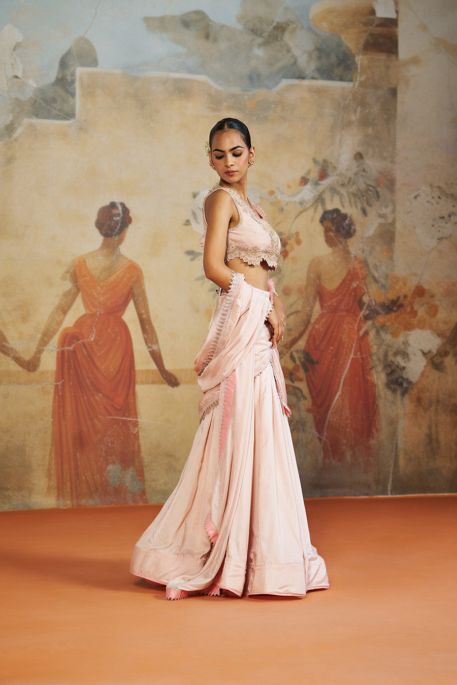 BLUSH PINK LEHENGA SAREE Black Thread Co 5 BLUSH PINK LEHENGA SAREE Black Thread Co 5