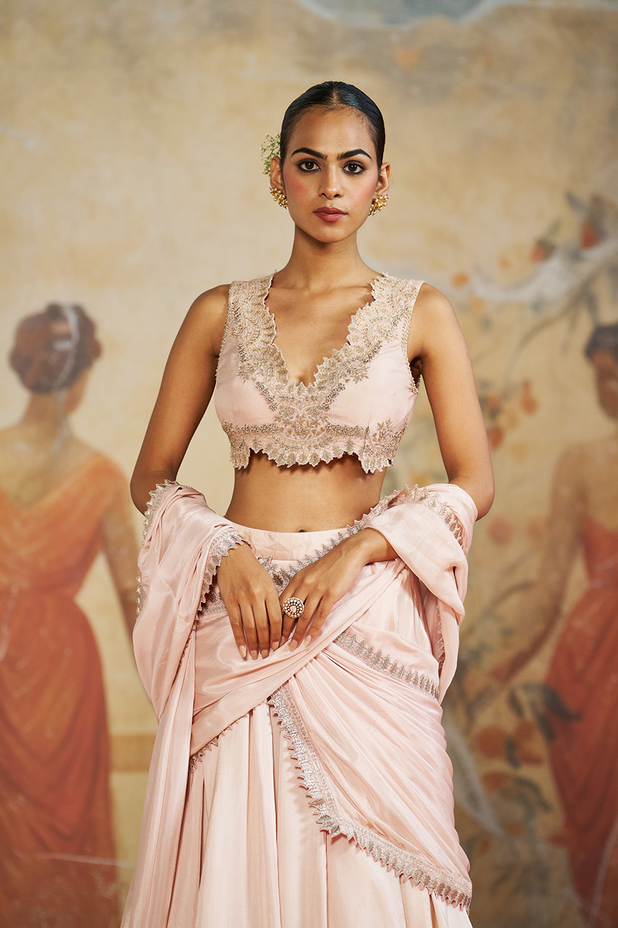 BLUSH PINK LEHENGA SAREE Black Thread Co 6 BLUSH PINK LEHENGA SAREE Black Thread Co 6