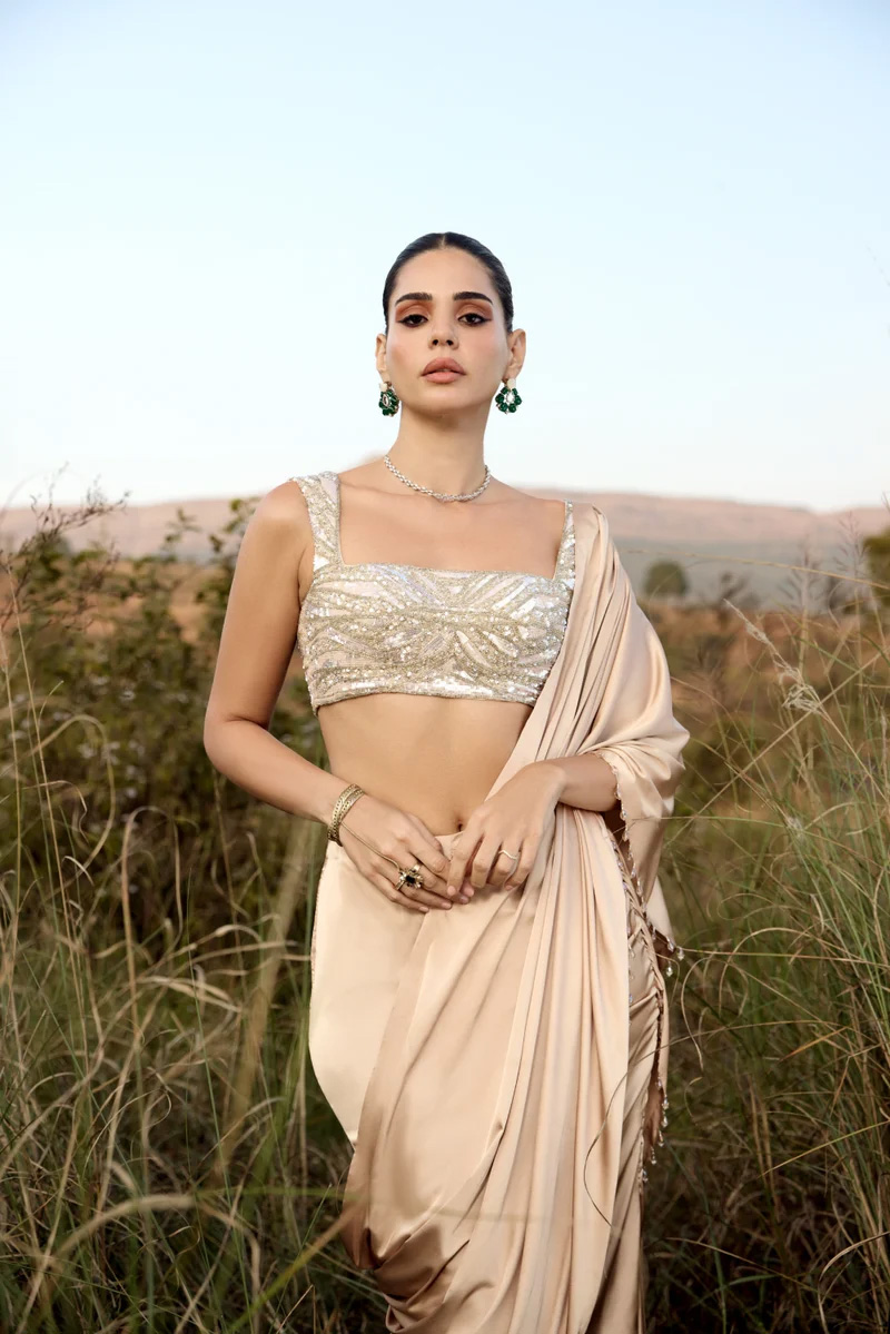 Dewfall Saree Set Black Thread Co