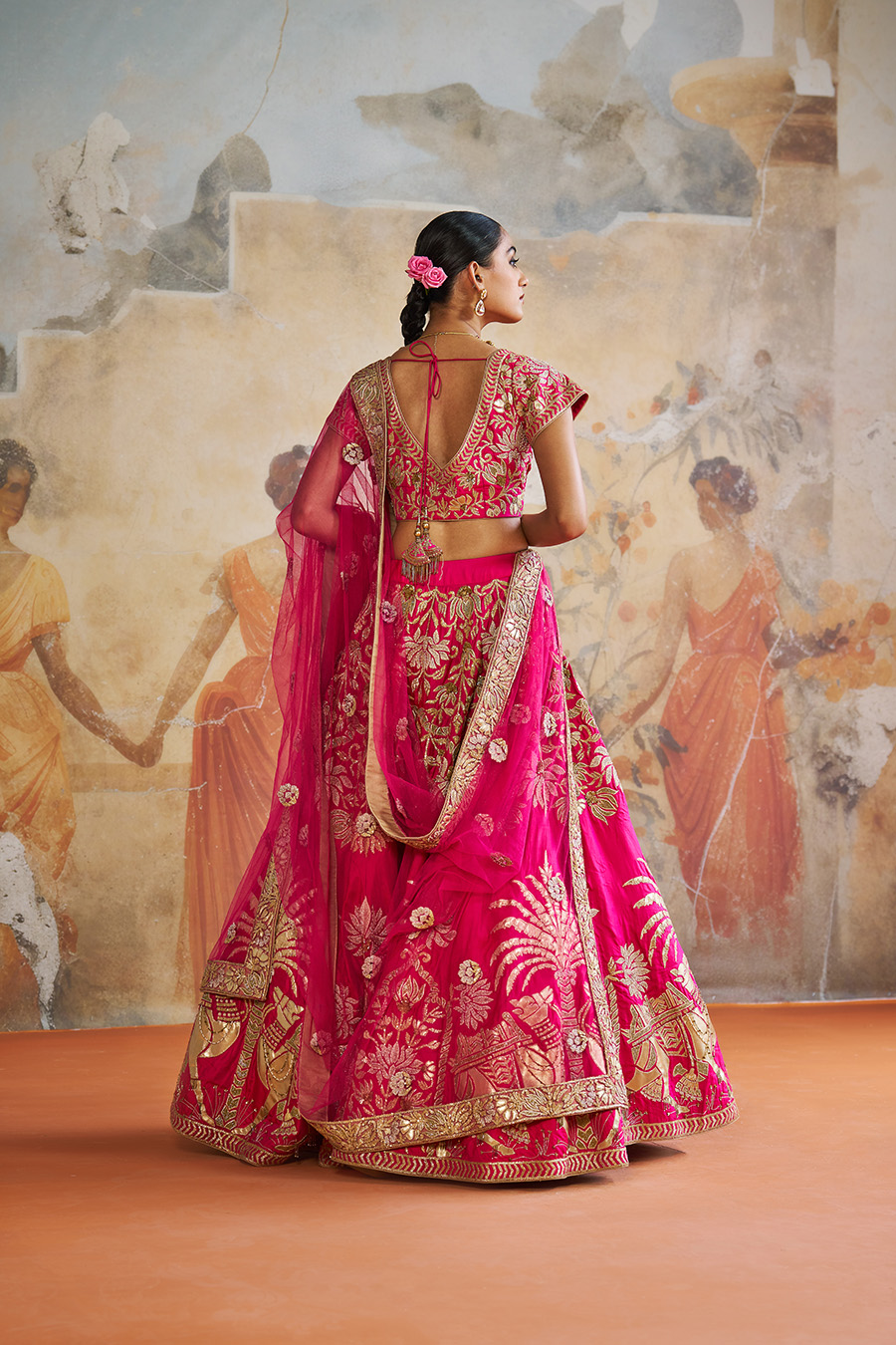 FUCHSIA PINK LEHENGA SET Black Thread Co 5 FUCHSIA PINK LEHENGA SET Black Thread Co 5