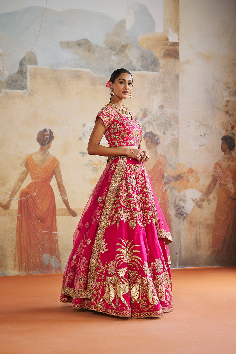 FUCHSIA PINK LEHENGA SET Black Thread Co 6 FUCHSIA PINK LEHENGA SET Black Thread Co 6