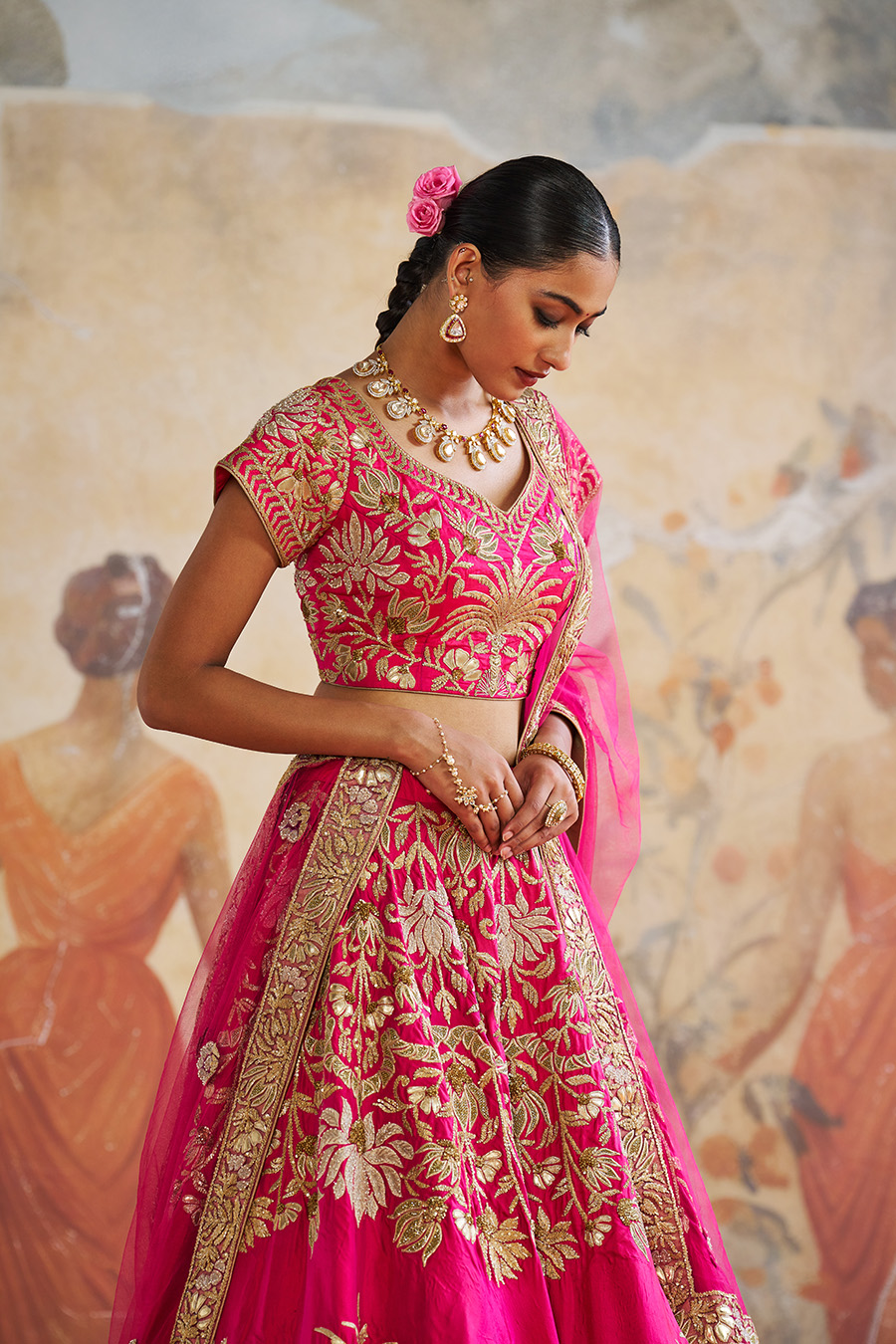 FUCHSIA PINK LEHENGA SET Black Thread Co 7 FUCHSIA PINK LEHENGA SET Black Thread Co 7