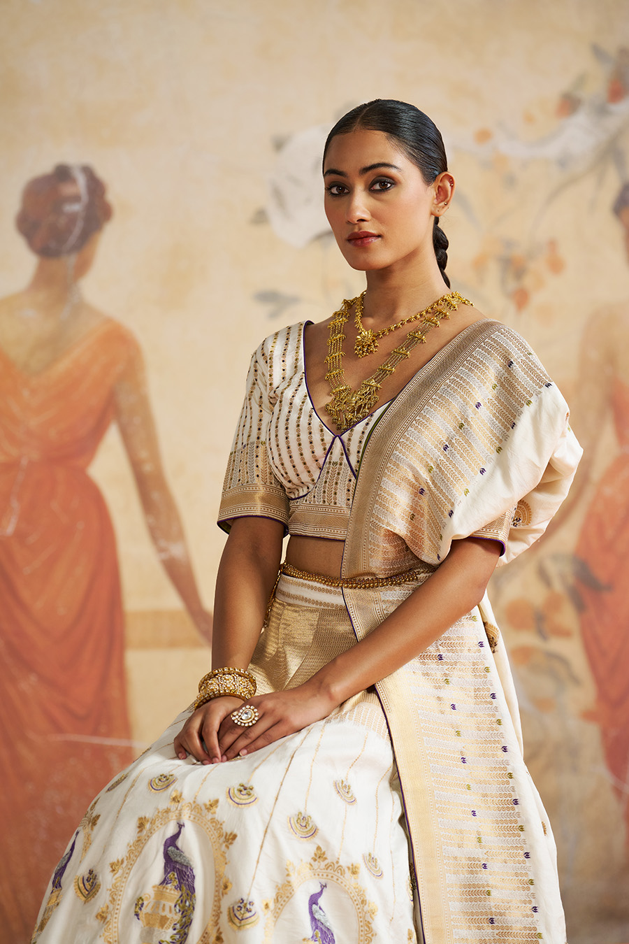 IVORY BANARASI LEHENGA SET Black Thread Co 5 IVORY BANARASI LEHENGA SET Black Thread Co 5