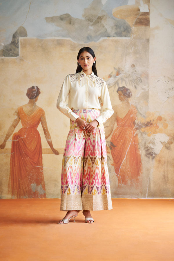 IVORY JEWELED SHIRT COORD SET Black Thread Co IVORY JEWELED SHIRT COORD SET Black Thread Co