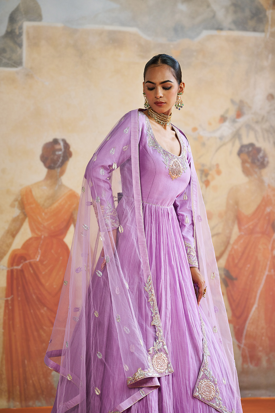 LAVENDER ANARKALI SET Black Thread Co 5 LAVENDER ANARKALI SET Black Thread Co 5