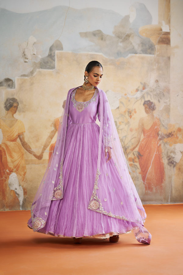 LAVENDER ANARKALI SET Black Thread Co LAVENDER ANARKALI SET Black Thread Co