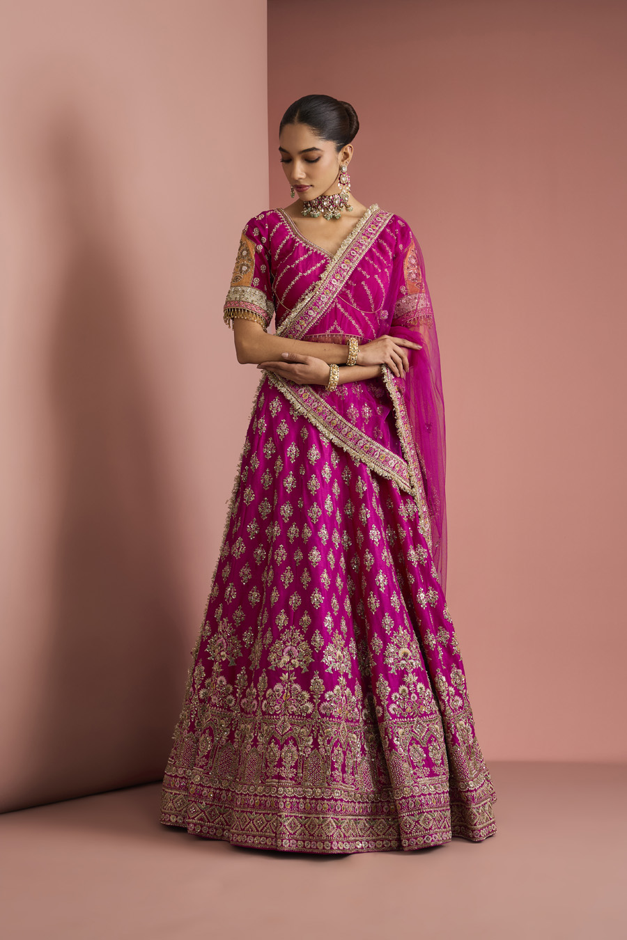 LIGHT BLUE GEORGGETTE GOTTA APPLIQUE SHARARA SET Black Thread Co 2