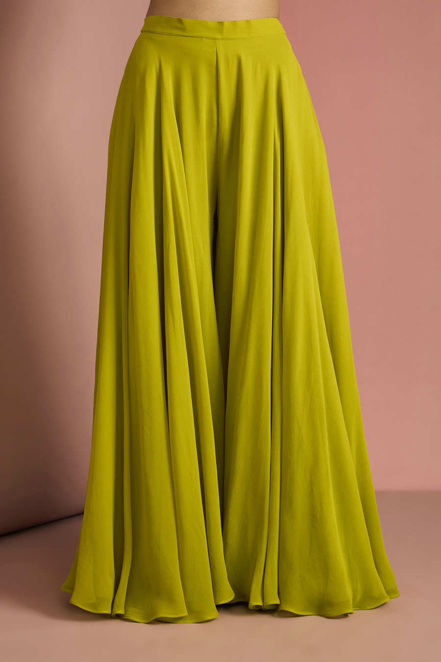 LIME GREEN CREPE BEAD WORK SHARARA SET Black Thread Co 5 LIME GREEN CREPE BEAD WORK SHARARA SET Black Thread Co 5