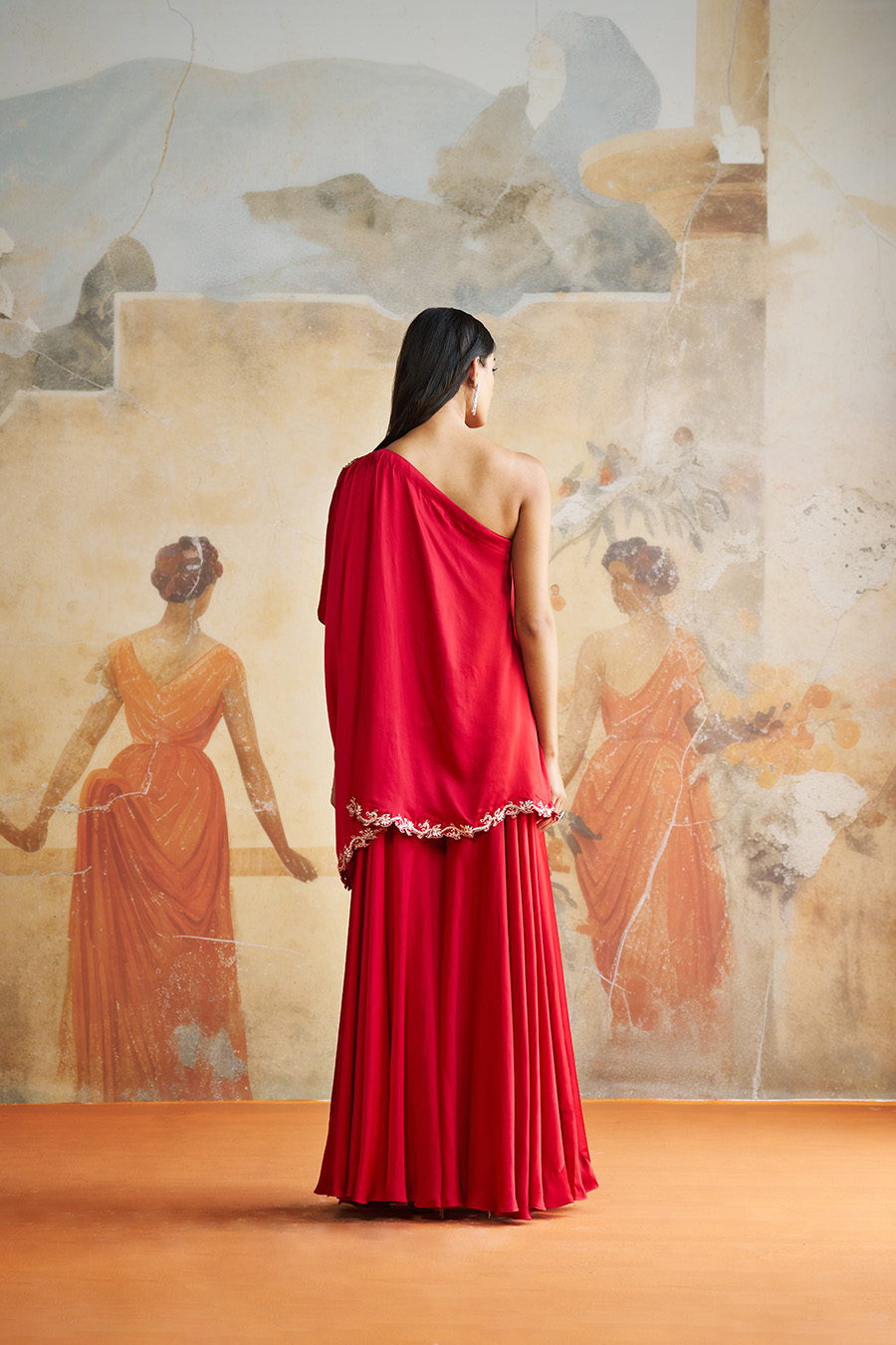 MAROON ONE SHOULDER SHARARA SET Black Thread Co 5 MAROON ONE SHOULDER SHARARA SET Black Thread Co 5