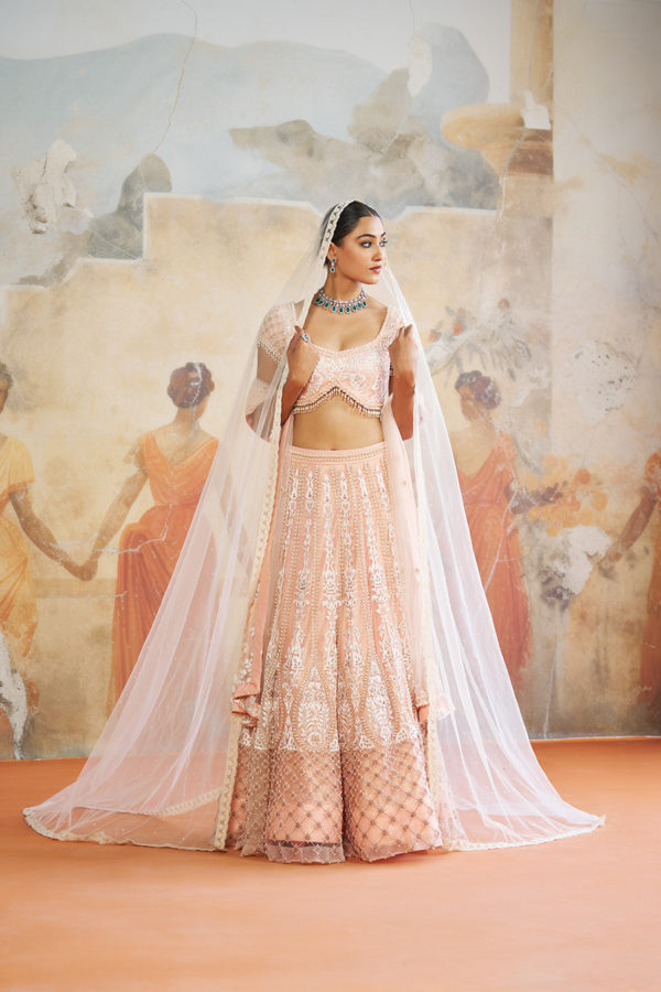 PEACH PEARL LEHENGA SET Black Thread Co 3 PEACH PEARL LEHENGA SET Black Thread Co 3