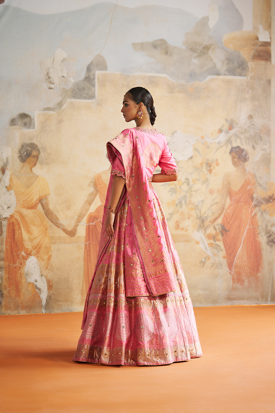 PINK BANARASI LEHENGA SET Black Thread Co 8 PINK BANARASI LEHENGA SET Black Thread Co 8