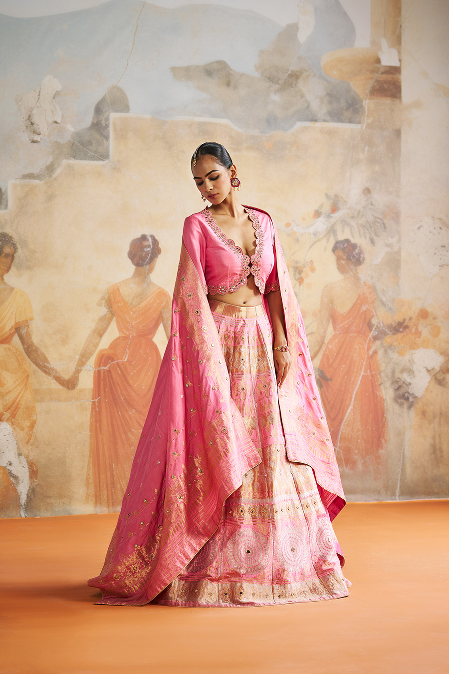 PINK BANARASI LEHENGA SET Black Thread Co 5 PINK BANARASI LEHENGA SET Black Thread Co 5