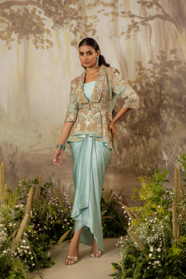 Powder Blue Zoe Peplum Jacket Set Black Thread Co Powder Blue Zoe Peplum Jacket Set Black Thread Co