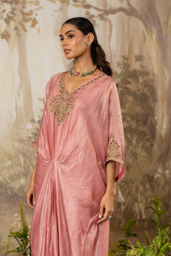 Rose Pink Embroidred Kaftan Black Thread Co Rose Pink Embroidred Kaftan Black Thread Co