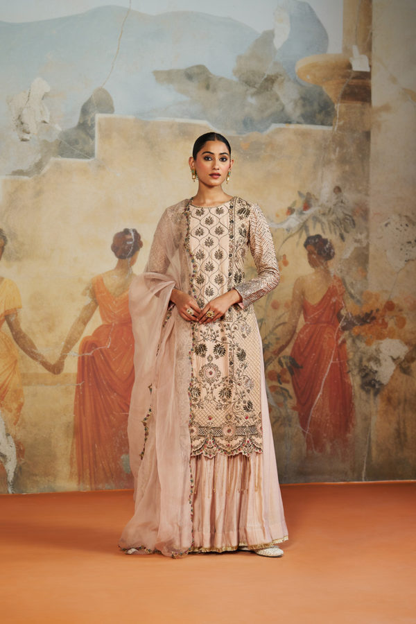 SALMON PINK LONG SUIT SET Black Thread Co