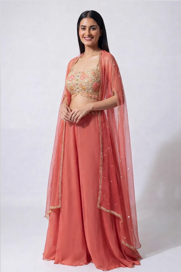 Siya Pallazo & Cape Set Black Thread Co
