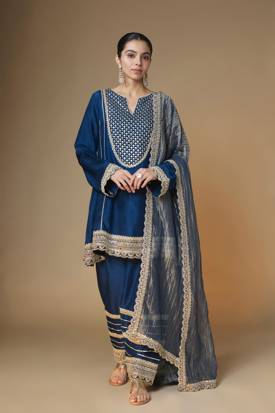Sapphire Kurta Sharara Set Black Thread Co