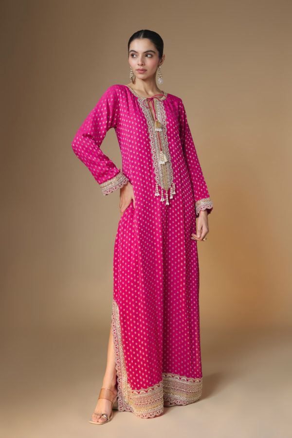 Rose Quartz Kaftan Dress Black Thread Co Rose Quartz Kaftan Dress Black Thread Co